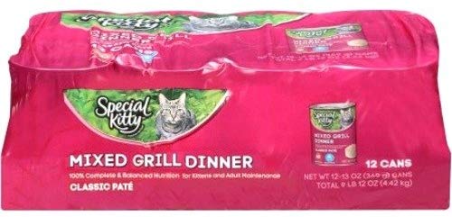 Comida húmeda para gatos Special Kitty Mixed Grill Dinner, 13 oz, paquete de 12