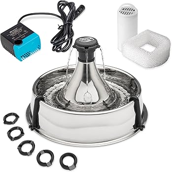 Bebedero PetSafe Drinkwell 360 de acero inoxidable para gatos y perros